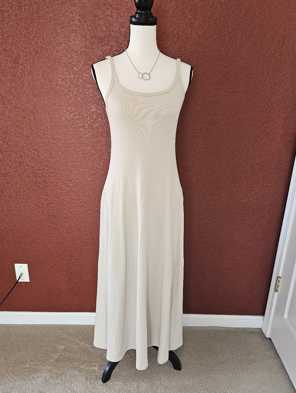 Old Navy Cream Tank Maxi Dress